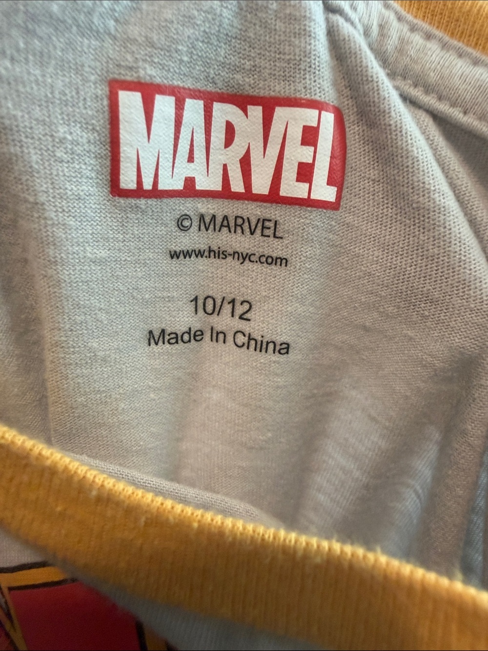 Marvel Super Hero Raglan Tee - Light Blue, Yellow, Red - Picture 3 of 3